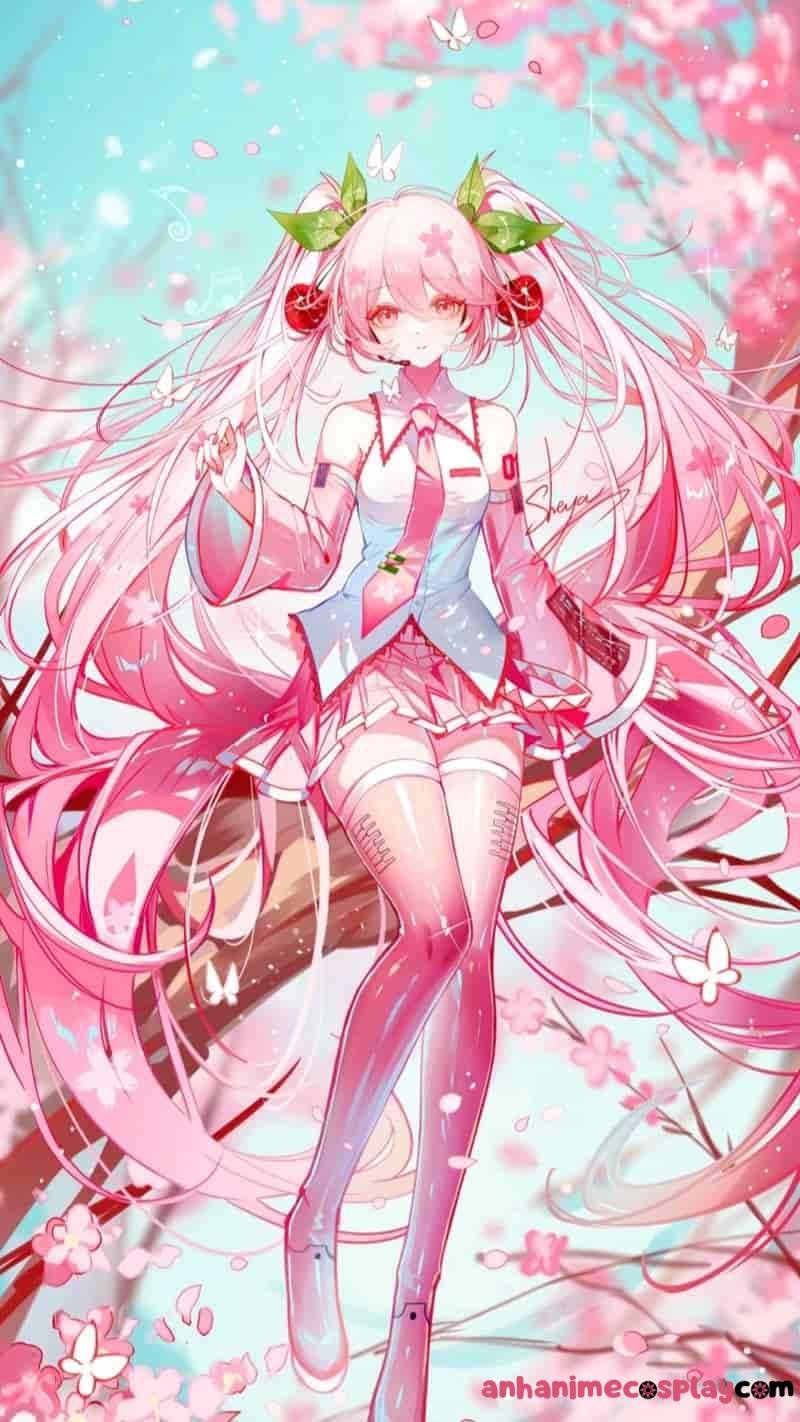 ảnh anime màu hồng đẹp iu